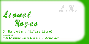 lionel mozes business card